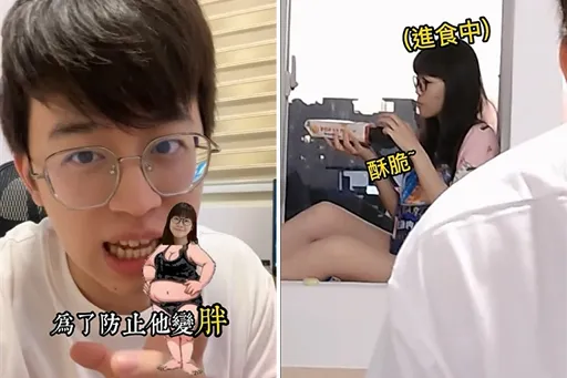 女友太貪吃！為了防止她變胖　男友扮成「漢堡俠」嚇她下場超慘