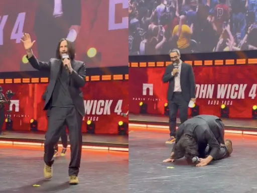 基努李維突下跪「磕3響頭」全場看傻 網震驚:90%演員做不到那樣