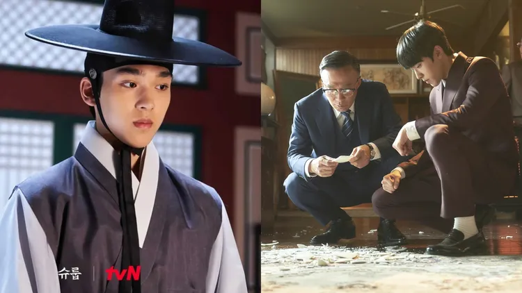 文成賢在《王后傘下》詮釋庶出王子「心昭君」（左圖），《財閥家的小兒子》飾李星民最疼愛的長孫。翻攝tvN、friDay影音