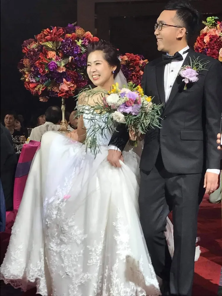 劉彥澧與徐巧芯2018年舉辦婚禮時的照片。翻攝盧秀燕臉書