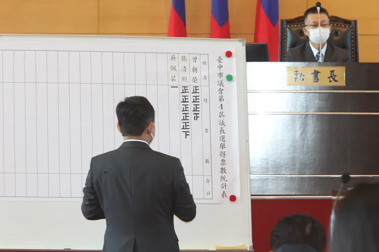 議長選舉開票。張喆喜攝