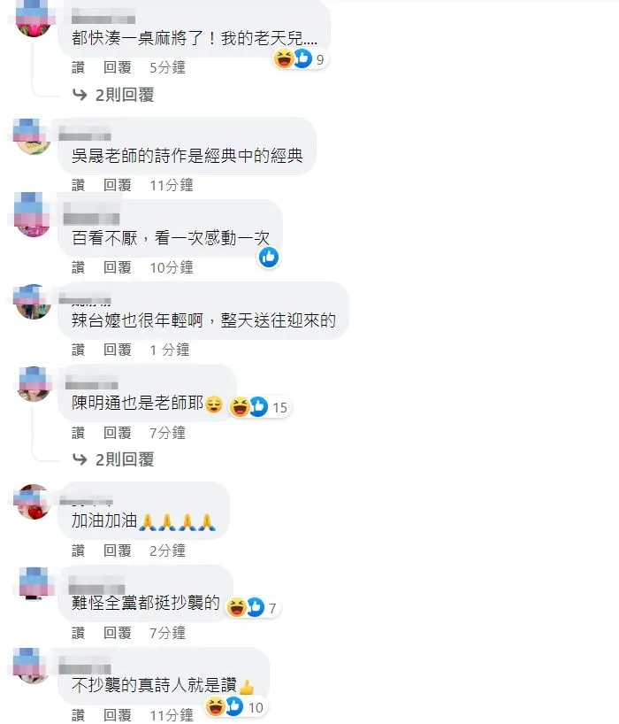 網友留言酸爆民進黨多人論文抄襲遭撤學位。翻攝自臉書「蔡英文 Tsai Ing-wen」