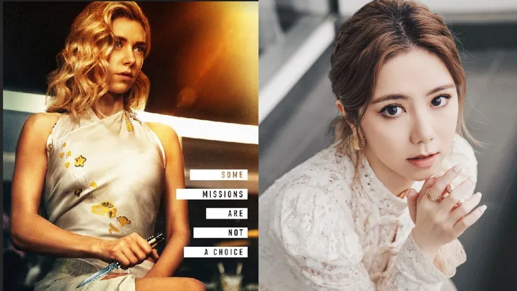 柯比（左，翻攝vanessa__kirby IG）在電影《不可能的任務：全面瓦解》中的某些角度，被中國網友笑稱神似香港歌手鄧紫棋（右，翻攝gem0816 IG）。