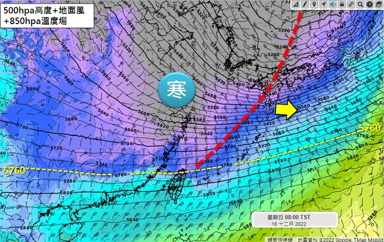 周末寒流來襲，全台急凍。翻攝自吳聖宇臉書