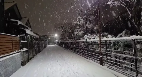 新潟縣網友表示，26日仍有間歇性降雪。翻攝推特@xWG0nvoj2JBPgik