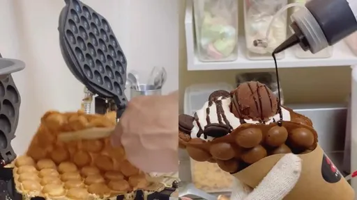 雞蛋仔製作過程超療癒　搭配奶霜飲品讓網直呼「絕配」