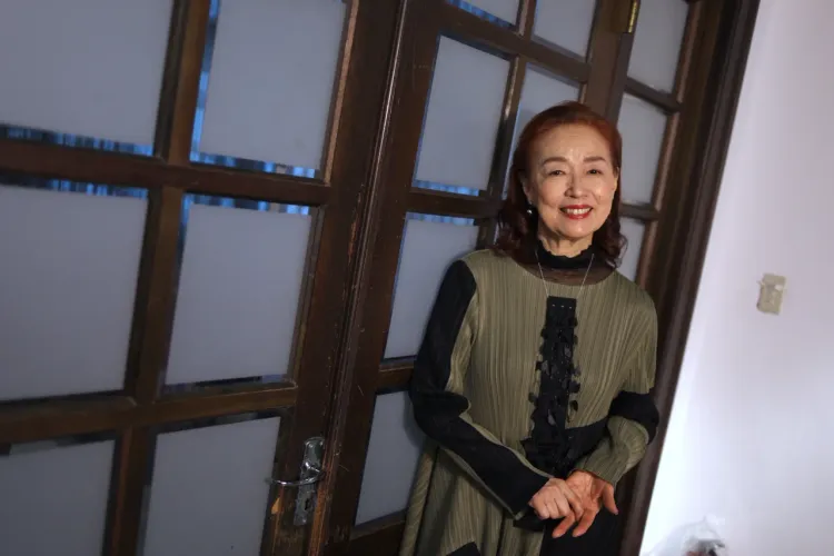 宮本信子日前來台接受《壹蘋新聞網》訪問，她表示以當演員為傲，一輩子奉獻給舞台。陳明中攝