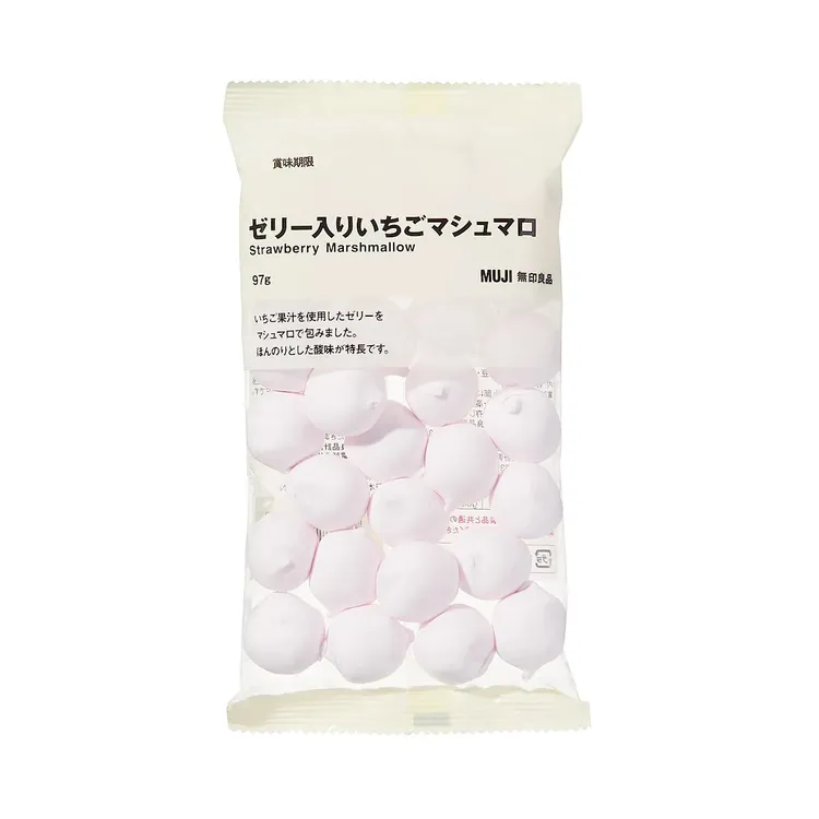 零食點心類第3名-草莓棉花糖(含內餡)，售價49元。業者提供