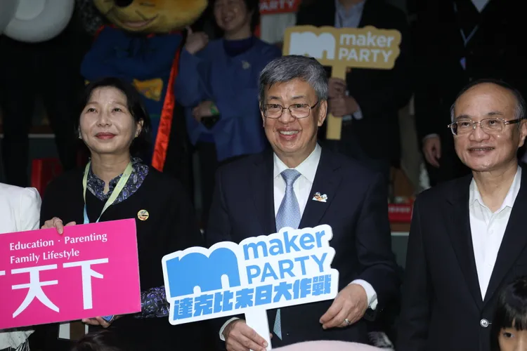 陳建仁對黨主席人選絕口不提。陳明中攝