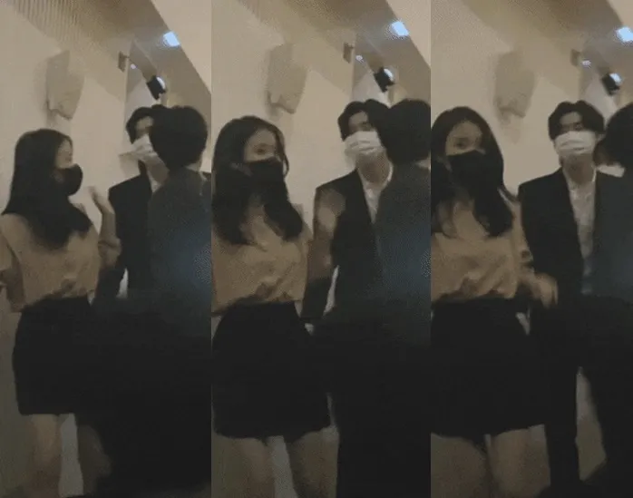 李鍾碩的弟弟10月結婚，IU擔任婚禮歌手，離開時跟他道別。翻攝IG