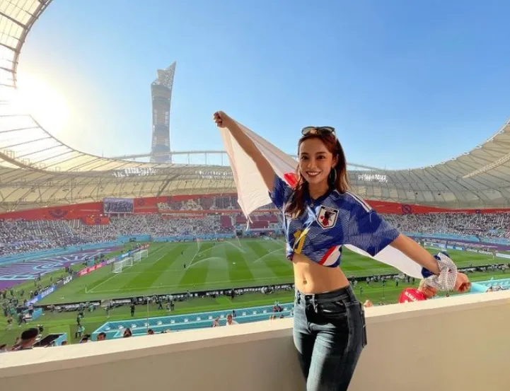 SHONO在卡達見證了日本擊敗德國的關鍵戰役。翻攝SHONO IG / @shono.contact