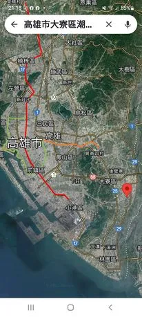 OPEN將氣球從高雄前鎮區翻山越嶺，跨越鳳山、飛到17公里外的大寮墜落。翻攝臉書高雄點