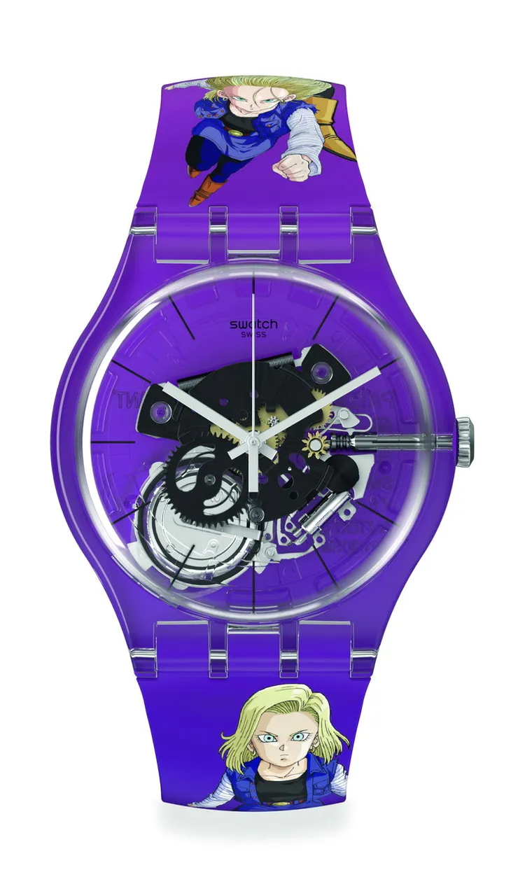 Swatch X You七龍珠Z訂製錶人造人18號款，3950元。品牌提供