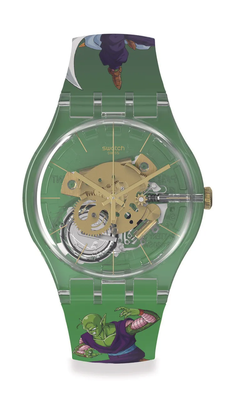 Swatch X You七龍珠Z訂製錶比克款，3950元。品牌提供