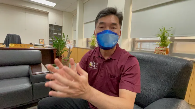 大園高中校長朱元隆強調無不法。張沛森攝