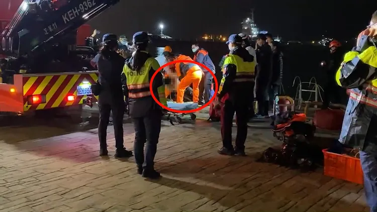 搜救人在晚間7點34分找到落海國中生。讀者提供