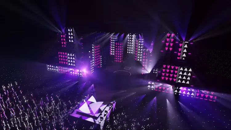 3D模擬雙面舞台呈現舞台多角度演出。市府提供