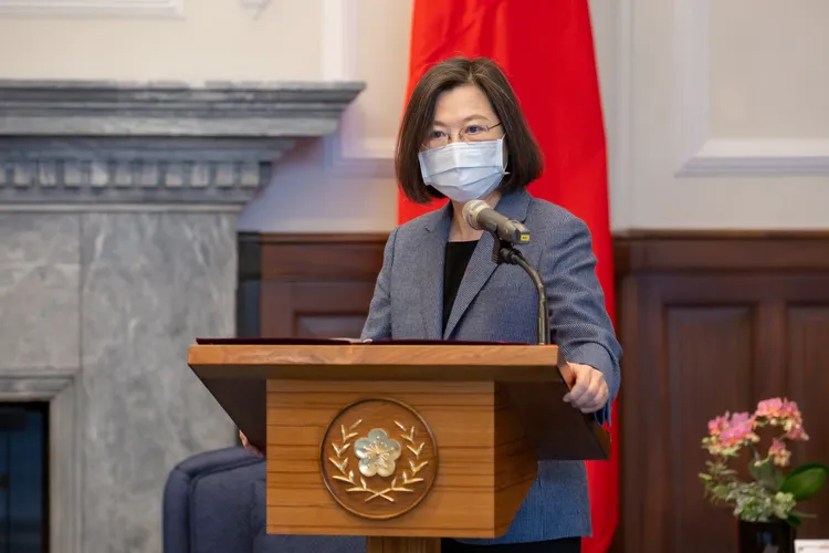 蔡英文期盼台灣深化跟美國、歐洲國家的合作，以打造更安全、具有韌性的供應鏈。總統府提供