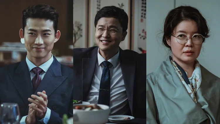 玉澤演（左起）、趙漢哲、金麗珍劇中都領便當，工作人員建議他們第2季「重生」。Netflix提供