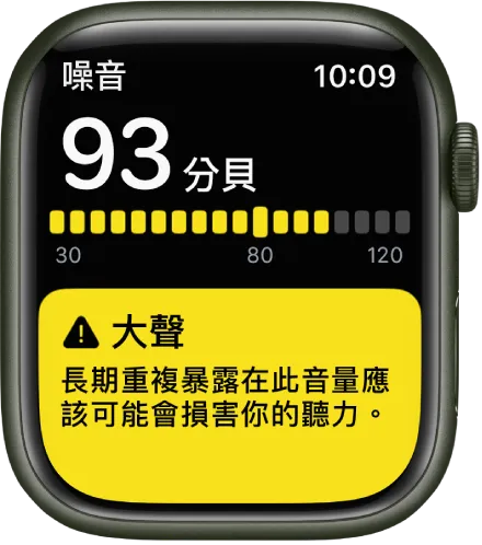 分貝數上升影響聽力時，可啟動通知功能。取自官網