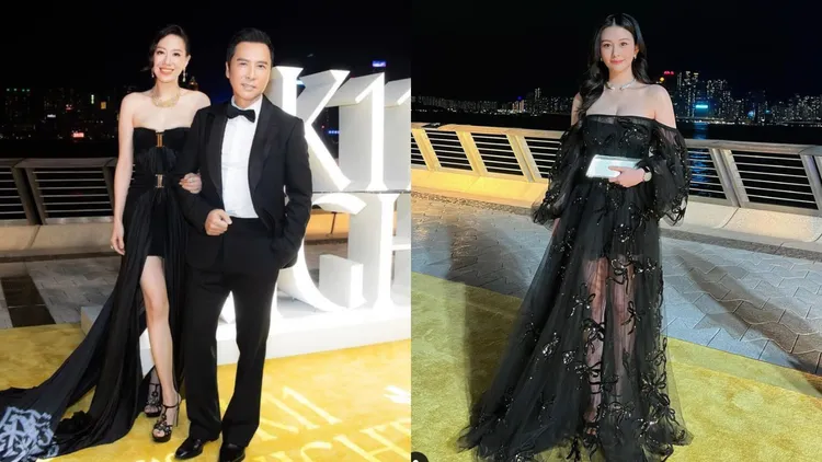 沈月（右）、甄子丹和老婆汪詩詩昨晚都有出席K11 NIGHT。翻攝沈月、甄子丹IG