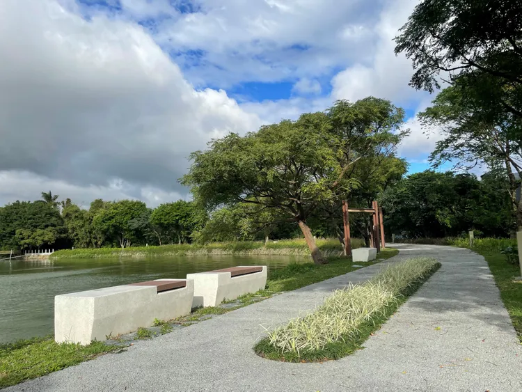 中壢區內定里埤塘公園。桃園市工務局提供