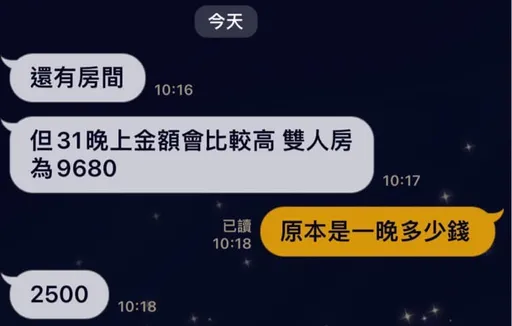 2500元➝9680元！跨年夜房價漲近4倍　他嘆：國旅總不讓人失望