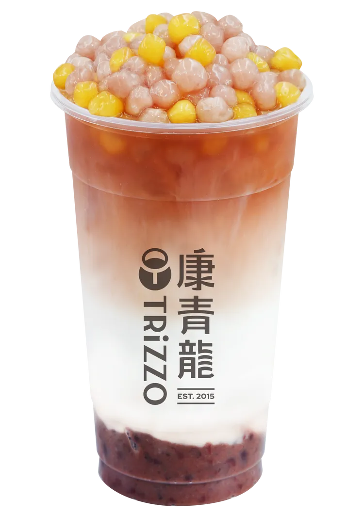 康青龍芋圓相思鮮奶茶售價85元 (L)，相思奶茶售價70元 (L)。業者提供