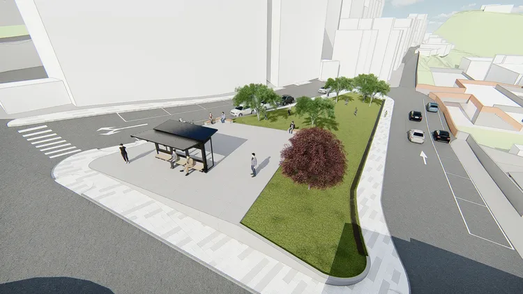 未來東光公園構想圖，將提供周遭居民舒適的休憩空間。翻攝畫面