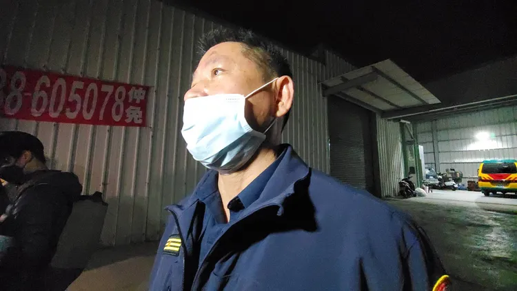 林園分局長張泰賓第一時間抵達現場。讀者提供