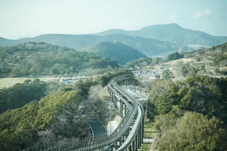 長崎稻佐山軌道車的沿途風景。 長崎縣觀光連盟提供