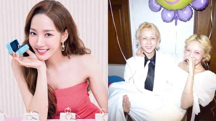 朴敏英（左圖）切割前科富豪舊愛，泫雅（右圖右）分手未婚夫Dawn。翻攝tvN、Dawn IG