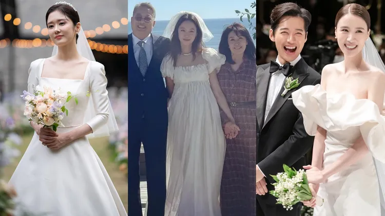 張娜拉（左圖起）閃婚圈外男友，孔孝真飛紐約嫁小男友，南宮珉娶模特兒女友秦雅凜。翻攝拉元文化、孔孝真IG、秦雅凜IG