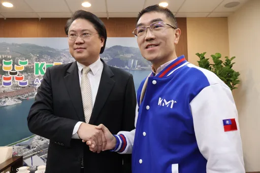 謝國樑赴市府拜會林右昌　基隆新舊團隊談交接