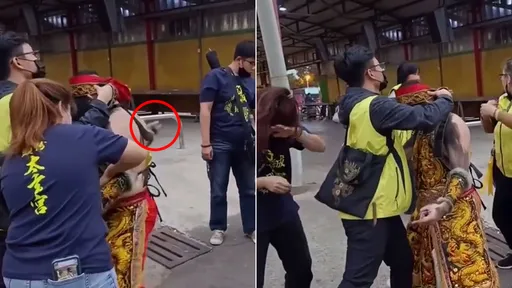 真打臉!太玄宮乩童摑女新視角影片曝「巴掌一樣響」 網譏:這也剪輯囉