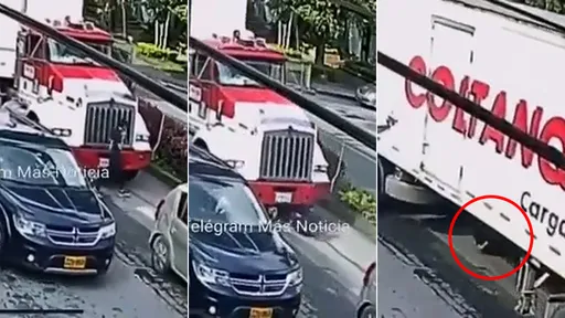 影片｜她橫越車陣邊講手機　被輾入卡車底部奇蹟活下來