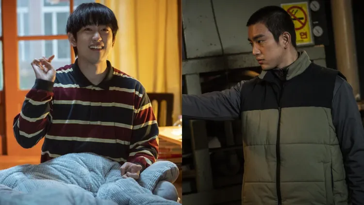朴珍榮在《失控正義》分飾具有智能障礙的雙胞胎弟弟（左圖）與個性剽悍的哥哥。采昌國際提供