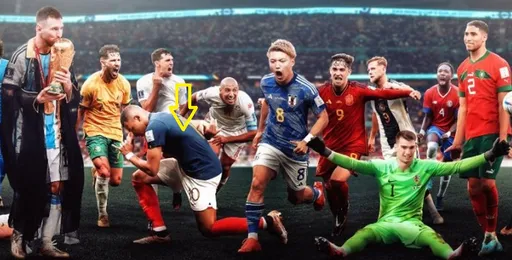 世界盃｜官網很會！貼出穆巴佩向梅西「下跪稱臣」照　同場加映「形同陌路」照