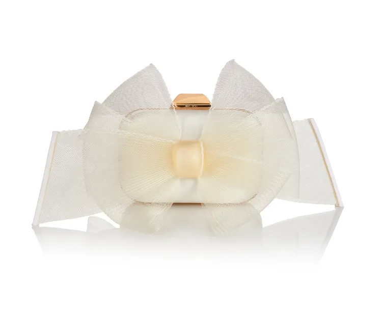 Micro Cloud蝴蝶結緞面手拿包，6萬5800元。品牌提供