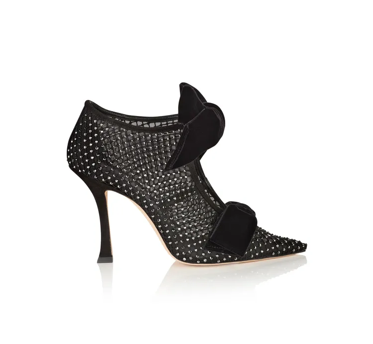 Flaca蝴蝶結網紗高跟短靴，5萬5800元。品牌提供