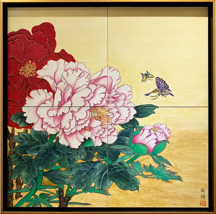 張瑛娟作品《蓮蓮有魚》。新北市府提供