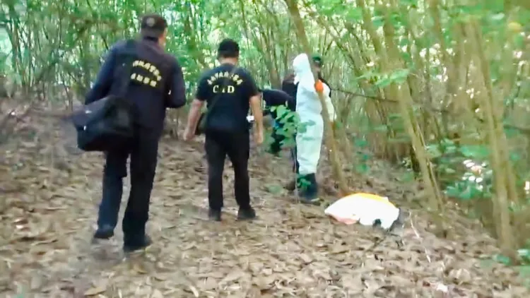 警方獲報新化山區有具白骨。讀者提供