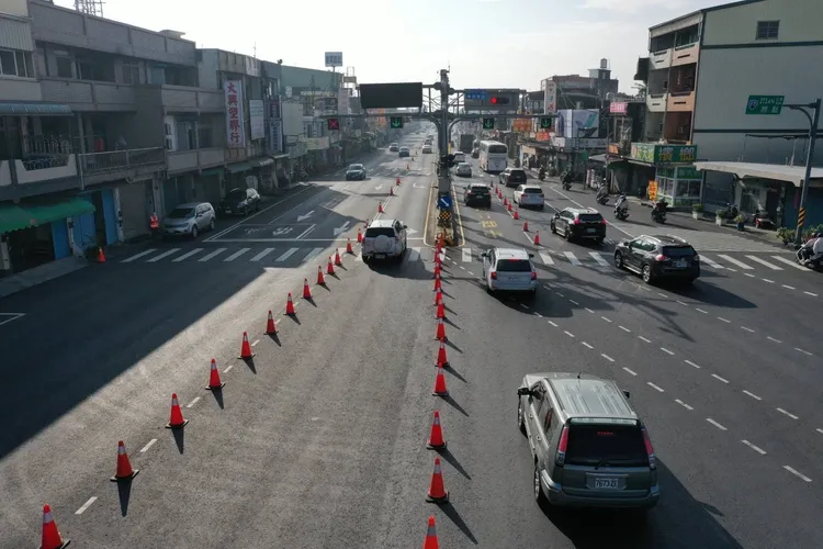 水底寮段空拍路況。警方提供