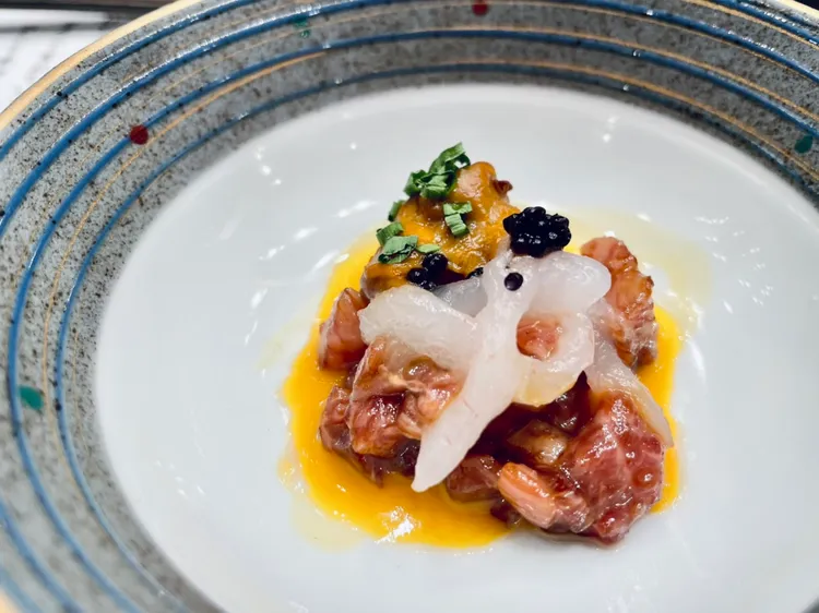 日本A5生牛肉韃靼。曾仲葳攝