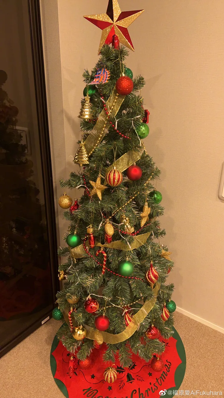福原愛分享家中聖誕樹。翻攝福原愛微博