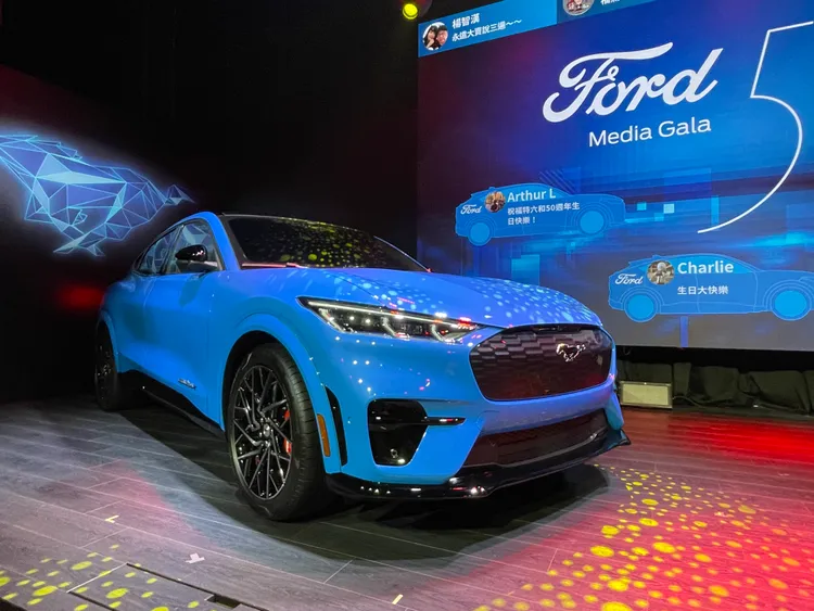 現場展示的Mustang Mach-E GT，為車系中最高性能版本，具備480匹最大馬力，0-100km/h加速僅3.8秒完成。林浩昇攝