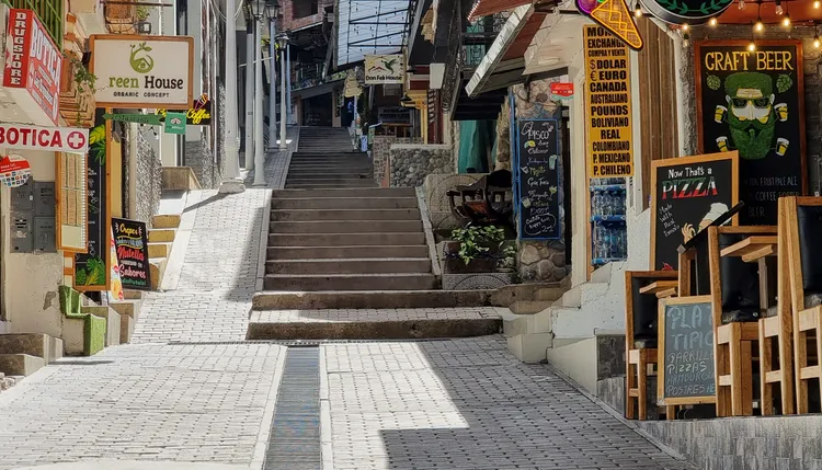 馬丘比丘的街道14日空無遊客。法新社