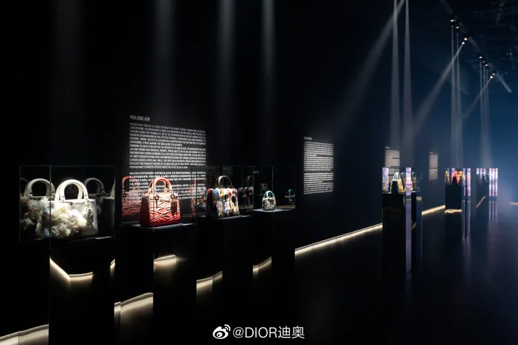 DIOR在南京舉辦的ART’N DIOR展覽中，也展出了品牌今年和全球11位藝術家攜手打造的Dior Lady Art藝術家限量系列包款。翻攝DIOR微博