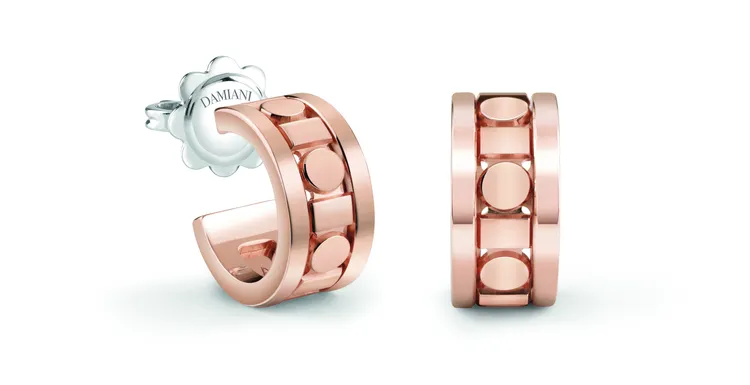 Belle Époque Reel玫瑰金鑲鑽耳環，11萬2300元。品牌提供