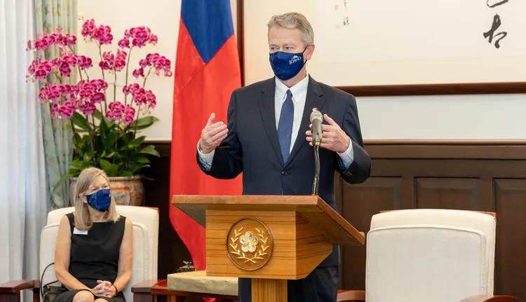 李睿德說台灣跟愛達荷州的深厚關係，自雙邊1984年簽署協議迄今，始終如一。總統府提供